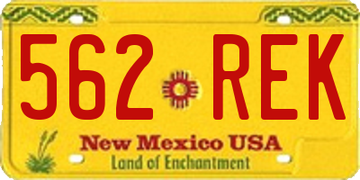 NM license plate 562REK
