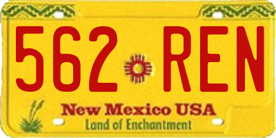 NM license plate 562REN