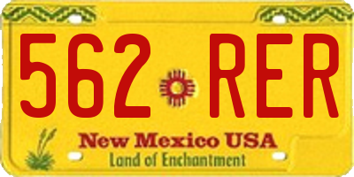 NM license plate 562RER