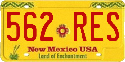 NM license plate 562RES