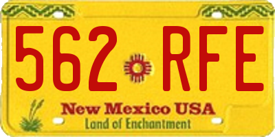 NM license plate 562RFE