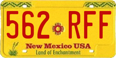 NM license plate 562RFF