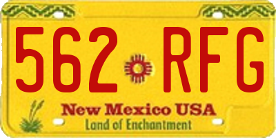 NM license plate 562RFG