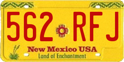 NM license plate 562RFJ