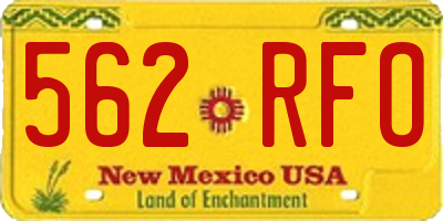 NM license plate 562RFO