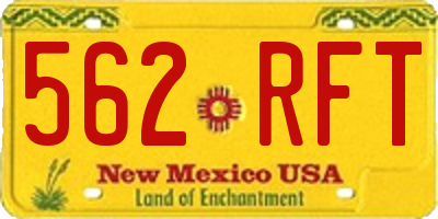 NM license plate 562RFT