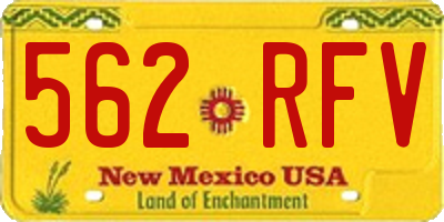 NM license plate 562RFV