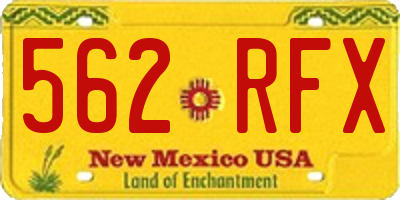 NM license plate 562RFX