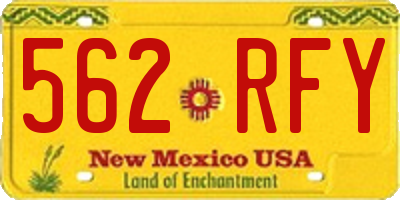 NM license plate 562RFY