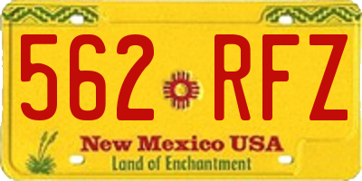NM license plate 562RFZ
