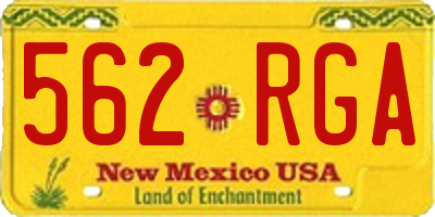 NM license plate 562RGA