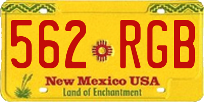 NM license plate 562RGB