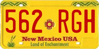 NM license plate 562RGH