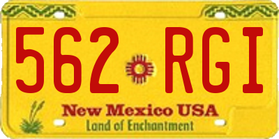 NM license plate 562RGI