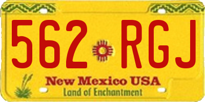 NM license plate 562RGJ