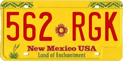 NM license plate 562RGK