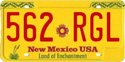 NM license plate 562RGL