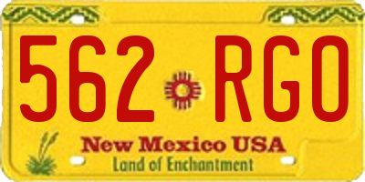 NM license plate 562RGO