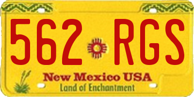 NM license plate 562RGS