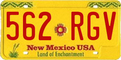 NM license plate 562RGV
