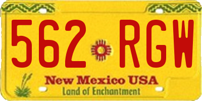 NM license plate 562RGW
