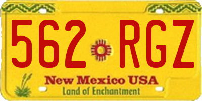 NM license plate 562RGZ