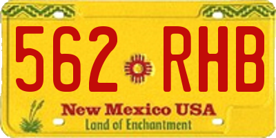 NM license plate 562RHB