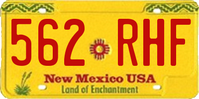 NM license plate 562RHF