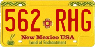 NM license plate 562RHG