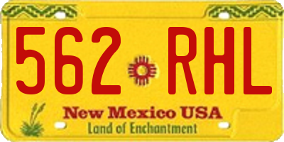 NM license plate 562RHL