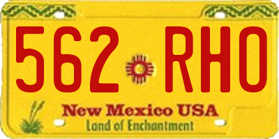 NM license plate 562RHO