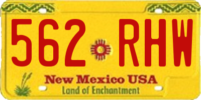 NM license plate 562RHW