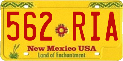 NM license plate 562RIA