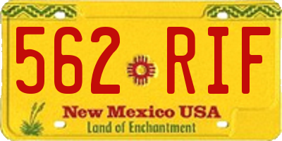 NM license plate 562RIF