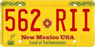 NM license plate 562RII