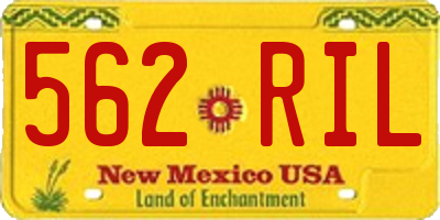 NM license plate 562RIL