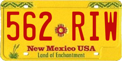 NM license plate 562RIW