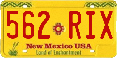 NM license plate 562RIX