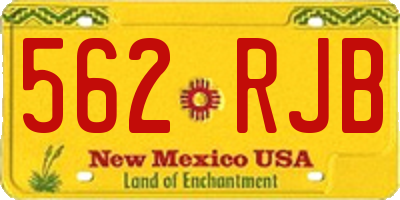 NM license plate 562RJB