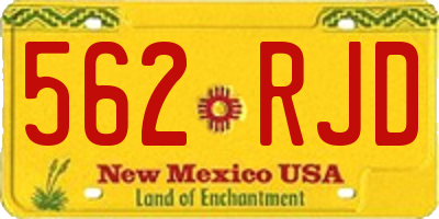 NM license plate 562RJD