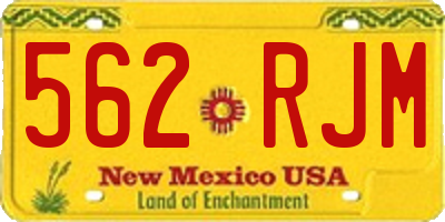 NM license plate 562RJM