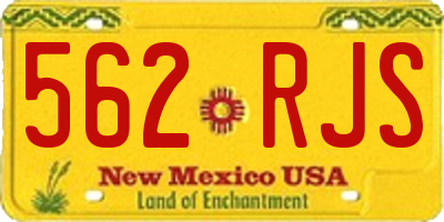 NM license plate 562RJS