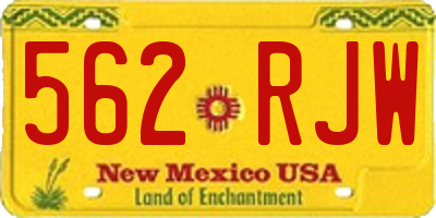 NM license plate 562RJW