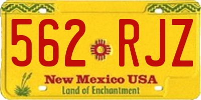 NM license plate 562RJZ
