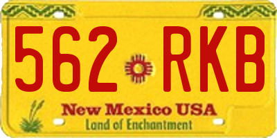 NM license plate 562RKB