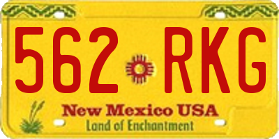 NM license plate 562RKG
