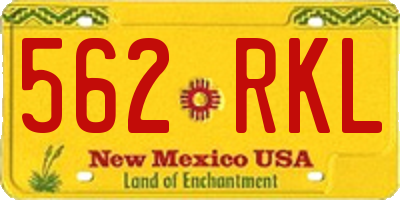 NM license plate 562RKL