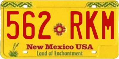 NM license plate 562RKM