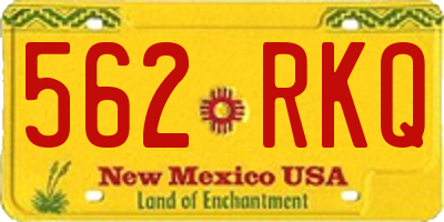 NM license plate 562RKQ