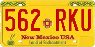 NM license plate 562RKU